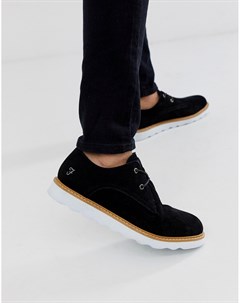 Черные кожаные туфли со шнуровкой Farah