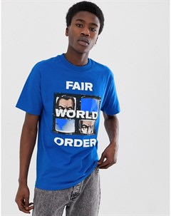 Синяя футболка с принтом на груди Fairplay Fwo