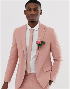 Узкий пиджак пыльно розового цвета Moss London Moss bros