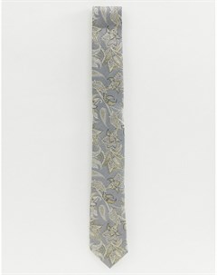 Серый галстук с цветочным принтом Twisted tailor