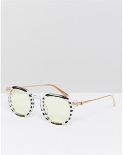 Круглые солнцезащитные очки в полоску CK18701S Calvin klein