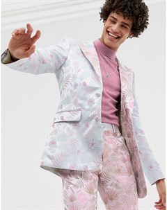 Жаккардовый приталенный пиджак с цветочным узором и вставкой Asos edition
