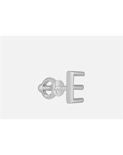 Моносерьга серебряная Letters Е Mini 1 шт Baltsilver