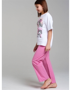 Комплект трикотажный для девочек: фуфайка (футболка), брюки Playtoday tween