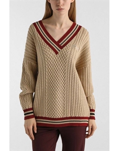 Пуловер вязаный с контрастной окантовкой Guess