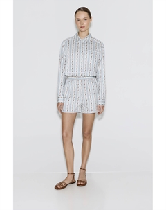 Шорты из хлопка с принтом голубого цвета 2mood