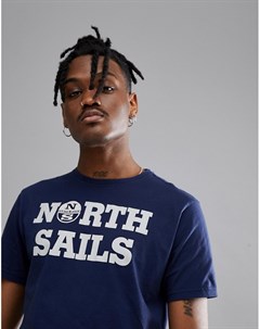 Темно синяя футболка с логотипом North sails