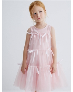 Новогодное ярусное платье с бантиками для девочек Sela