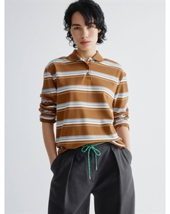 Лонгслив-поло в полоску Sela