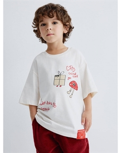 Футболка оверсайз с новогодним принтом для мальчиков Sela
