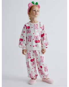 Пижама из футера с принтом для девочек Sela