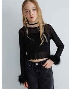 Укороченный топ с перьями для девочек Sela