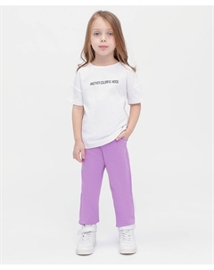 Брюки из футера сиреневые Button blue