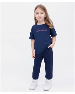 Брюки из футера синие Button blue