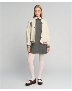 Платье со съемным воротником серое Button blue