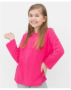 Лонгслив однотонный из натуральной ткани с комфортной посадкой розовый Button blue