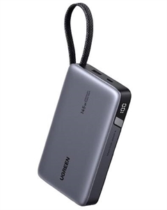 Аккумулятор внешний портативный UGREEN PB551 55992B 145W Power Bank 20000mAh USB-C&USB-A со встроенным кабелем USB-C. Цвет: серый космос Ugreen