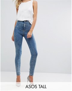 Синие джеггинсы с завышенной талией ASOS TALL RIVINGTON Asos tall