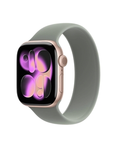 Умные часы Apple Watch Series 11 (GPS), 42 мм, Rose Gold Aluminum Case/Green Gray Solo Loop - Size 8