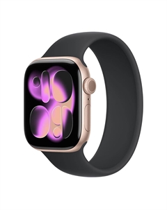 Умные часы Apple Watch Series 11 (GPS+Cellular), 42 мм, Rose Gold Aluminum Case/Black Solo Loop - Size 1