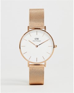 Часы цвета розового цвета с сетчатым браслетом DW00100163 Daniel wellington