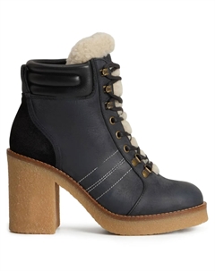 Ботинки из овчины на шнуровке, черный Woolrich