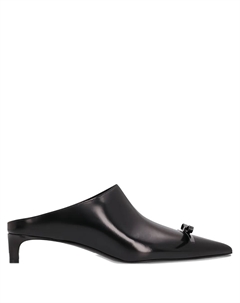 Кожаные мюли с бантом, каблук 25 мм, черный Jil sander