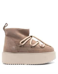 Женские ботинки замшевые на платформе, бежевый Inuikii