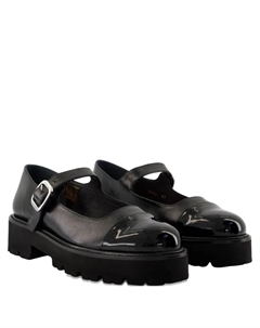 Лоферы на платформе с ремешком и пряжкой, черный Carel paris