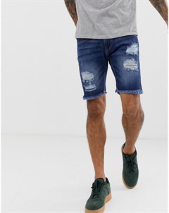 Узкие джинсовые шорты с необработанными краями Soul star