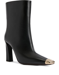 Ботильоны на блочном каблуке с металлическим носком, черный Giuseppe zanotti