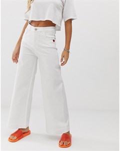 Белые широкие джинсы Love moschino