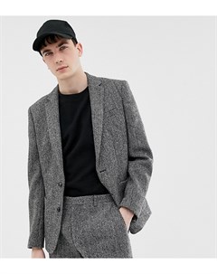 Серый приталенный пиджак из твида Харрис Noak