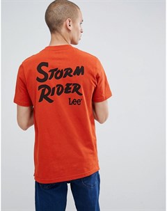 Оранжевая футболка с надписью Storm Rider Lee