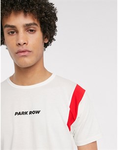Белая футболка со вставками на плечах Park row