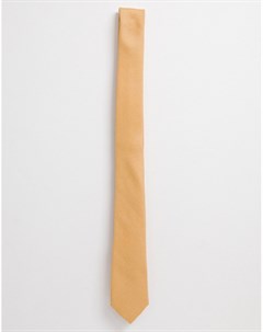 Узкий фактурный галстук горчичного цвета Asos design