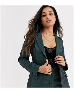 Зеленый атласный пиджак с карманами Fashion union petite