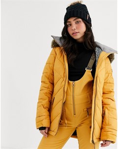 Стеганая горнолыжная куртка желтого цвета Roxy