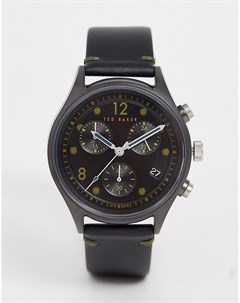 Часы с черным кожаным ремешком Beleeni 42 мм Ted baker london