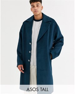 Пальто из ткани с добавлением шерсти Tall Asos white