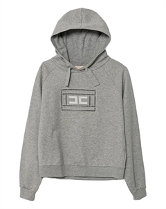 Худи с вышитым логотипом, серый Elisabetta franchi la mia bambina