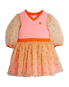 Платье из тюля в горошек, розовый Mini rodini