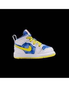 Кроссовки 1 Mid TD, White Opti Yellow Air jordan