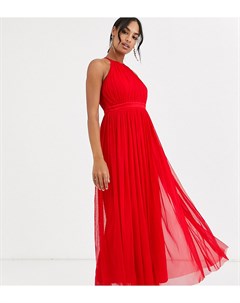 Платье миди из красного тюля с атласной отделкой With Love Anaya