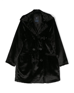 Двубортное пальто с заостренными лацканами, черный Fay kids