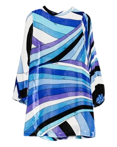 Бархатное платье, синий Pucci junior