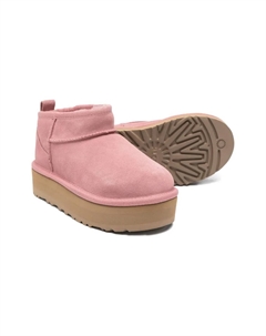 Замшевые ботинки на платформе Kids, розовый Ugg