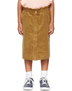 Детская желтая вельветовая длинная юбка золотисто-желтый Chloe