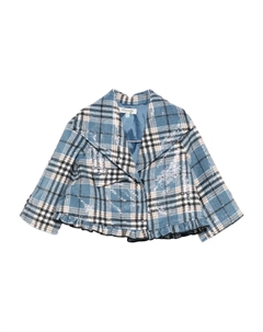 Пиджак в клетку с отделкой из пайеток, синий A'lapage