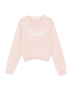 Свитер с круглым вырезом и логотипом, розовый Vicolo